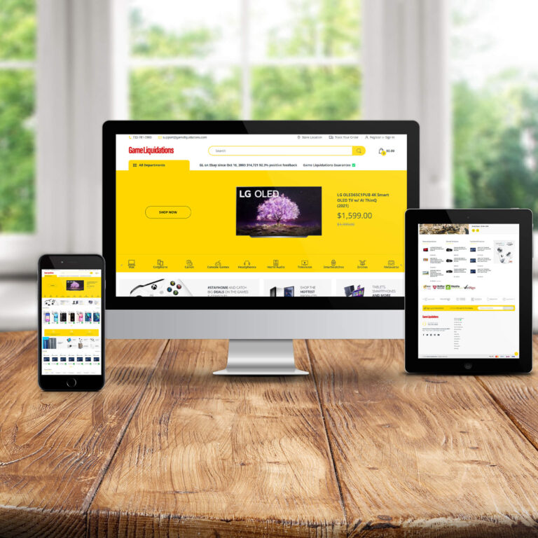 Game Liquidations online store on desktop, tablet and phone