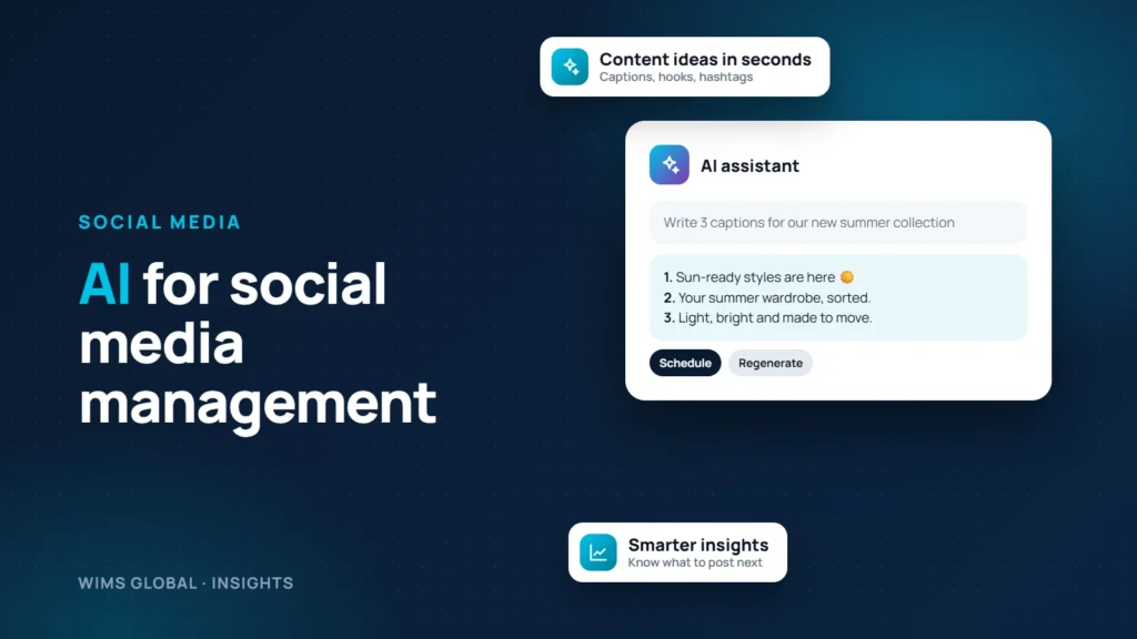 AI assistant writing social media captions